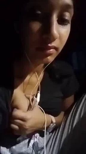 Girlfriend showing her boobs and pussy