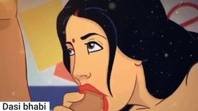 Dasi bhabi chuday hair in pussy Clear Hindi talk cartoon - Indian Girl fucking - Hair in pussy