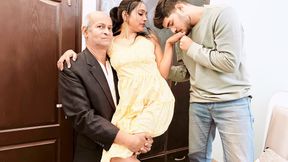 Indian Desi Bhabhi Has Hardcore Sex with Stepfather in Law and Sucks Penis Hindi Video