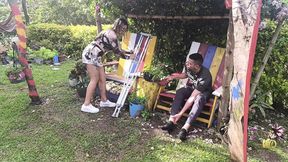Latina MILF Mara fulfills her crutch fetish with a hot blowjob and doggystyle