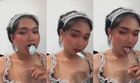 My girlfriend turned into a dripping ladyboy BBC