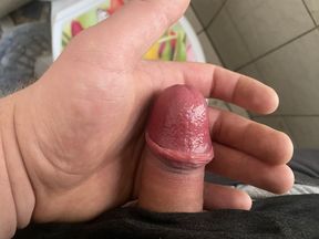 Extreme small cock masturbation in public toilet