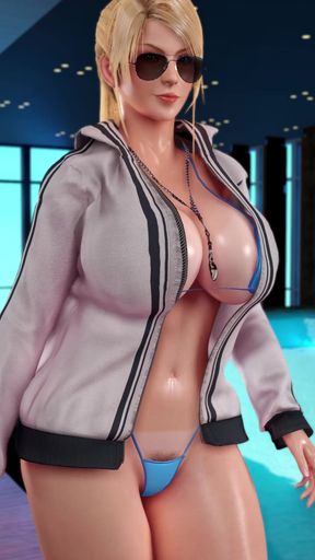 Swimming Coach Samus Aran Walking on the Beach