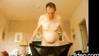 Twink Cuts Old Underwear into Sexy Rags and Models His Big Cock