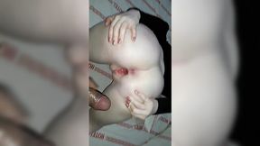 Black Stud Drills Tight White Pussy in Doggystyle, Stretching Her Pink Hole