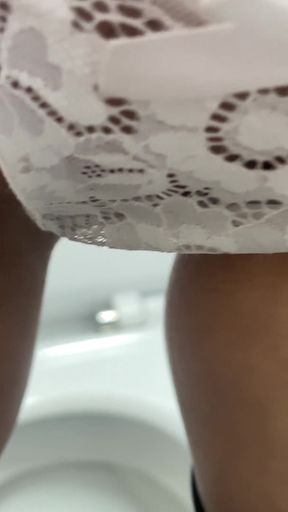 Close-up Peeing Compilation in Public Toilets! Showing Dirty Pads! POV!