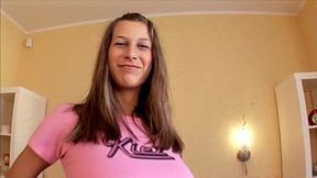 Stacked Skinny Girl with large DD Breasts Titty Fucking and gobbling dick. Meaty shaved Pussy gets pounded and eaten out.