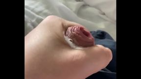 Big Cumshot Cleanup After Loads of Pre-Cum in Hot Gay Masturbation Scene