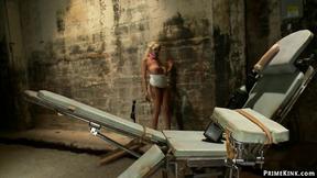 ”Big tits MOMMY fucks machine in dungeon”