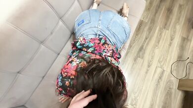 Horny Step Sis Gets Her Pussy Banged by Stepbro On The Couch While Step Mom Is Watching