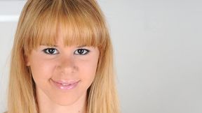 18+ Teen blonde takes a huge dick in her tight mouth