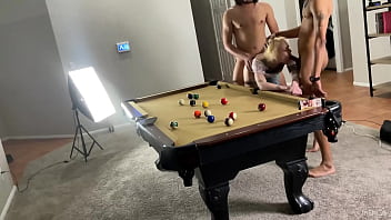 She lost a bet on the pool game ?