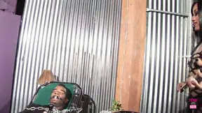 Black bitch takes big black cock in raw threesome