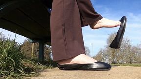 Shoeplay in ballet flats at the park on my lunch break