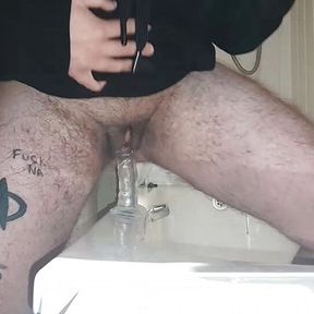 riding my dildo and filling up my ftm pussy