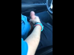 Wanking and cumming in the car with a buddy