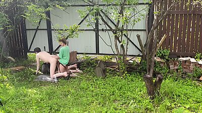Anastasia Mistress outdoor fuck strapon Sasha Earth