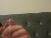 Jerking and massaging my cock to nice cumshot orgasm