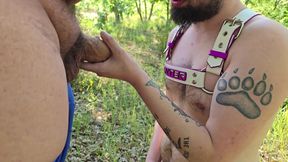 Fat Guys Having Cruising Sex in the Woods