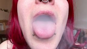Your goth gf is sharing a smoke with you - Smoke and Mouth Fetish