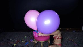 Roxy Pump Pops Many 14 and 16 inch Balloons HD (1920x1080)