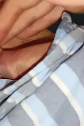 Horny Guy in Swimsuit with a Nice Big Fat Cock Unloads a Good Cumshot Close up