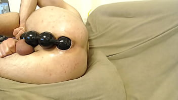 Freespirit1637: POV Gaping and destorying my asshole with GIANT ANAL BEADS for the first time. Amateur solo homemade anal webcam