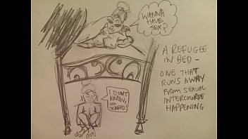 A refugee in bed