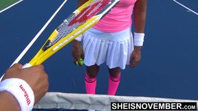 Naive Ebony Tennis Slut Loses Match &amp; Get Big Cock In Mouth
