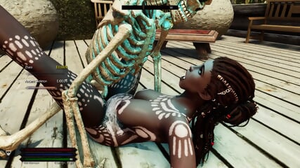 Skyrim: Ancient Skeleton And Zhara Gangbang