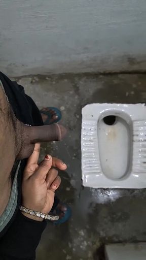 Desi Bhabhi Holding Stepbrother-in-law's Penis and Making Him Pee and Peeing Herself