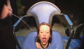 Dirty slut pissed on in fetish action