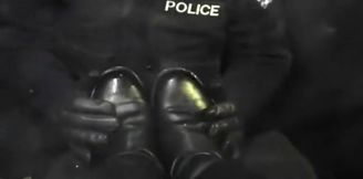 Brit cop smokin&amp;#039; &amp;amp; licking boots