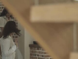 Brunette hair Lesbos Luna Silver Toy Every Other With Sex Toys