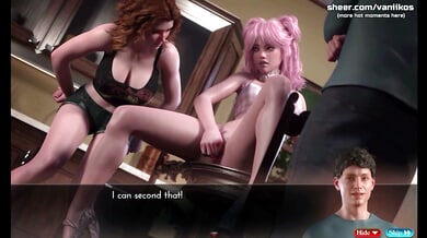Pink-haired girl in lace gets slapped and facialed after kitchen dinner turns wild