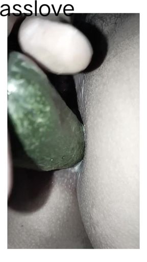 Cucumber Put in the Ass of a Female Friend