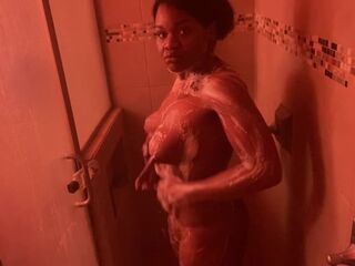 Shower time, What part of my body would u like to wash? BUTT, BACK, VAGINA, BREASTS, FEET tell me.