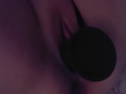 Slut births huge inflatable dildo for master