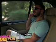 FemaleFakeTaxi Brunette cabbie fucked doggy style in car trunk