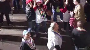 Blonde Mom Shows Her Big Boobs to Crowd in Real-Life Porn Clip