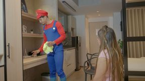 Plumber Mario bross fixes Ema Ribeiro's pipe