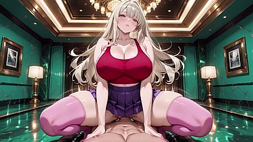 AI · Platinum Blonde in Soaked Red Top Gets Taken Until She Trembles and Cumse