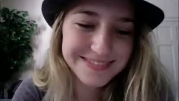 Cute, barely legal blonde honey is fingering her pussy on cam, for the first time ever