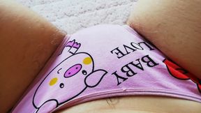 Playing with my pussy hair in panties close up and normal scenes