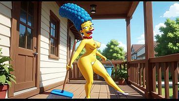 Curvy Cartoon Woman Does Nude House Chores Cooking Cleaning And Bathing In Sunny Home (AI generated)