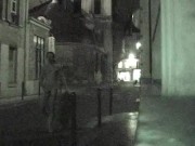 risky public jerkoff naked in the street