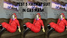 test 5 hazmat suit in gas mask