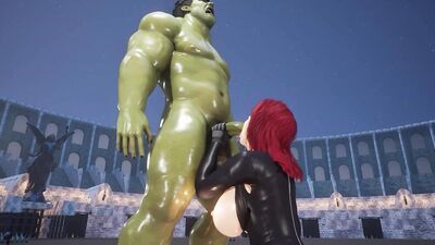 Incredible Hulk gets his monster dick stuffed in black Widow's tight ass in this parody HHD cartoon