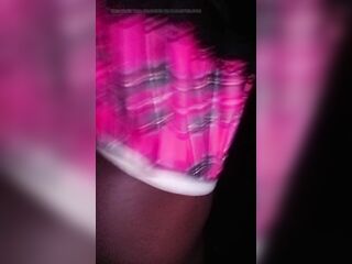 Hot ebony trans walking home from some BWC