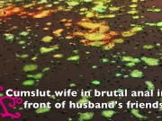Cumslut wife blindfolded and anally fucked raw on breedinng bench by 12 strangers